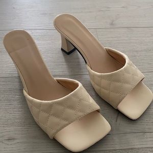 Cute square toed nude heels